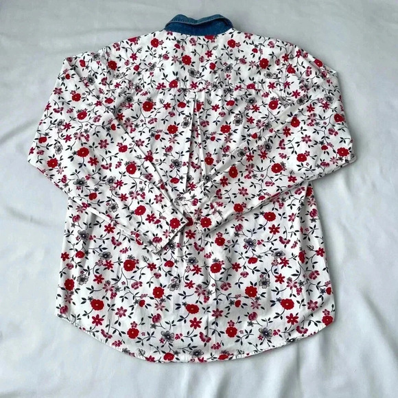Cabin Creek Floral 100% Cotton Button Down Blouse, Women Size Large 12/14 - Picture 5 of 10